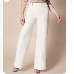 Spanx white wide leg pants size M petite